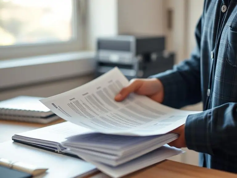 Pessoa segurando um documento